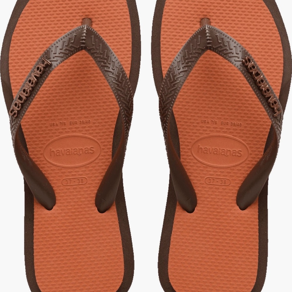 Havaianas Chocolate and Tangerine Sandals